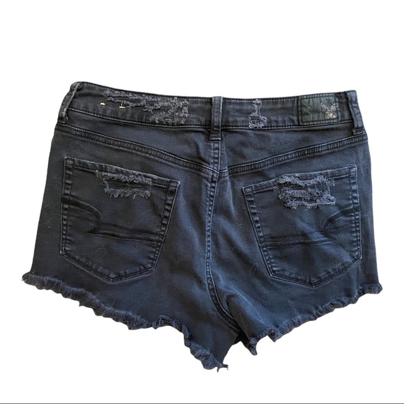American Eagle Vintage High Rise Destructed Shorts Black - Picture 2 of 6
